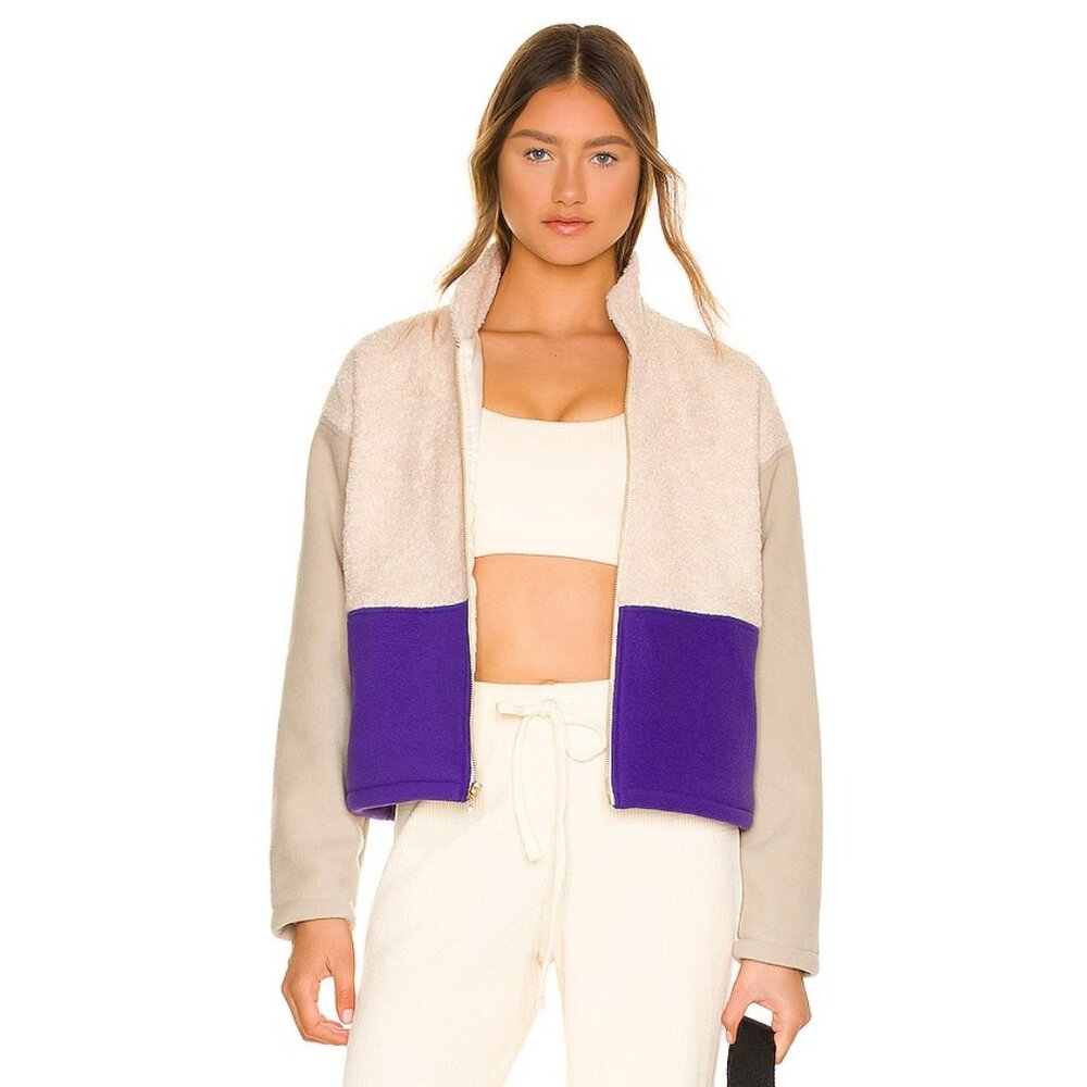 DONNI. Tri Fleece Jacket Creme Lavender Stone Purple Beige